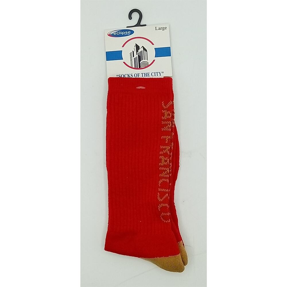 San Francisco 49ers Team Color Crew Socks Men's Large (8-13)